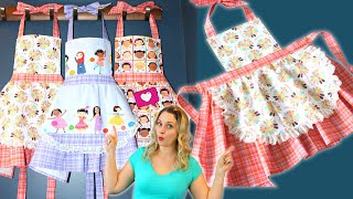 Sew a Childs Apron  Beginner Sewing Tutorial [upl. by Lenahtan]