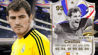 ¿SERÁ DE LOS MEJORES PORTEROS DEL JUEGO 95 Iker CASILLAS Greats of the Game SBC PLAYER REVIEW [upl. by Ichabod]