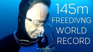 William Winram 145m Freediving World Record VWT [upl. by Hatch]