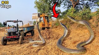 2 Head Snake caputer on JCB Working Place  JCB Video [upl. by Levi]