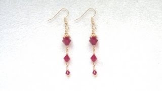 Very simple to make stylish Swarovski earring beginners tutorial [upl. by Rebor]