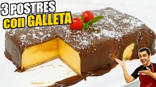 ¿Tienes GALLETAS 3 POSTRES FÁCILES y ricos con galletas🥧🍩 [upl. by Queri759]