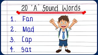 20 a sound words  a sound words  a sound ke 20 words  a sound wale 20 words [upl. by Azenav705]