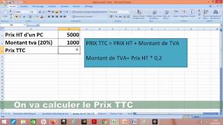 2 Excel Pas A Pas Montant HT montant TVA et montant TTC [upl. by Adirf]