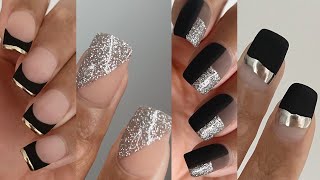 TRENDY NEW YEARS EVE NAIL DESIGNS  NYE nail art compilation using gel nail polish at home  chrome [upl. by Yanehc]