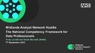 MAN Huddle The National Competency Framework for Data Professionals  070923 [upl. by Alyse]