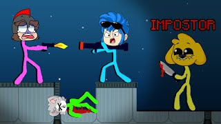 NADIE VE AL IMPOSTOR en STICK FIGHT 😂🔪 MIKECRACK  AMONG US en STICK FIGHT 4 [upl. by Caughey]