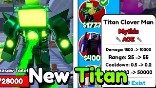 I Got The NEW Titan Clover Man In Toilet Tower Defense Roblox [upl. by Agiaf360]