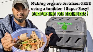 How to Make Home Compost using a tumbler  Super Easy amp Fast   organic fertilizer compost [upl. by Lipman]