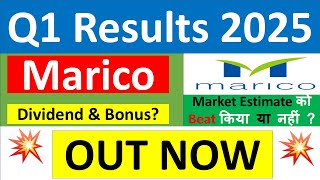 MARICO Q1 results 2025  MARICO results today  MARICO Share News  MARICO Share latest news [upl. by Noiro]