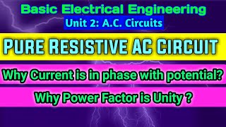 Pure Resistive Circuit Current is in Phase with Voltage Basic Electrical Engineering [upl. by Prentiss609]