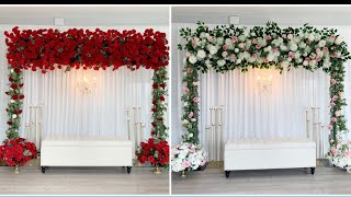 Diy Boxwood Hedge panels Backdrop Diy Dollar Tree Red Carnations backdrop [upl. by Nnawaj]