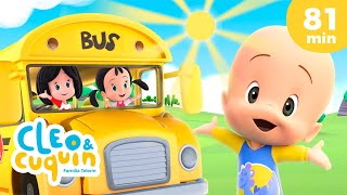 Las ruedas del autobús 🚌 y más canciones infantiles para bebés con Cleo y Cuquín [upl. by Baumann202]