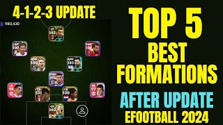 quot4123quot TOP 5 BEST FORMATIONS IN EFootball 2024 Mobile  EFootball New Formations [upl. by Iek]