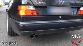 Mercedes 500E W124 w MGmotorsportpl exhaust with sound valve [upl. by Retxed]