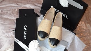 Chanel Espadrilles  Unboxing Price Fit amp Review [upl. by Atiras]