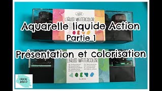 ACTION Aquarelle liquide Présentation et tests colorisation [upl. by Ateekal]