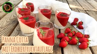 Panna Cotta mit leckerer Erdbeer Soße 🍓 Ohne Gelatine [upl. by Hermine]