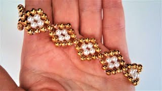 How to make an easy bracelet DIY beaded bracelet tutorial [upl. by Greenwood885]