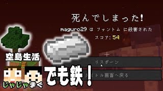 【じゃじゃまぐ空島生活 7】ファントムにやられつつも「鉄初ゲット！」【スカイブロック】【マインクラフト】 [upl. by Ynavoj297]