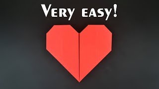 Easiest Origami Heart Ever  Tutorial in English BR [upl. by Cordey]