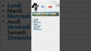 Learning French Days of the Week  Les Jours de la Semaine abc4u shorts [upl. by Ahsitel491]