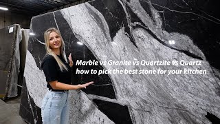 Marble vs Granite vs Quartzite vs Quartz how to pick the best stone for your kitchen [upl. by Haikan840]