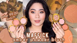 MAFFICK AMBER POWDER BLUSH REVIEW  Affordable Shopee Makeup Finds  Joocyee Dupe  Philippines [upl. by Dyrrej241]