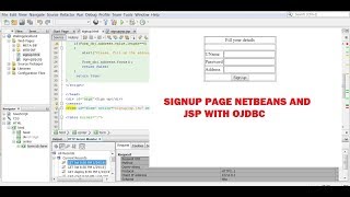 NETBEANS HTML amp JSP SIGNUP PAGE  WEB PROJECTS  ORACLE DATABASE [upl. by Paulo]