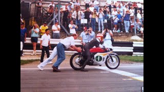 Classic Motorcycle Racing Ralph Bryans rides an exMike Hailwood Honda 6 at Brands Hatch in 1989 [upl. by Noryv]