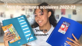 Mes fournitures scolaires 202223 Seconde Back to school [upl. by Eillah922]