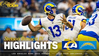 Highlights Stetson Bennetts Best Throws In Preseason Week 2 Win Over Chargers [upl. by Akimahs]