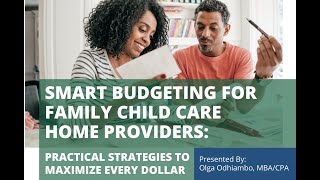 Smart Budgeting for Family Child Care Home Providers [upl. by Hegarty]