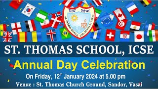 ANNUAL DAY CELEBRATION 202324  ST THOMAS SCHOOL ICSE VASAI  12012024 [upl. by Nodnahs]