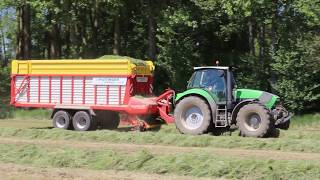 Ramassage dherbe 2019  Autochargeuse POTTINGER Europrofi 5510 combiline  Deutz Fahr M650 [upl. by Dawes]