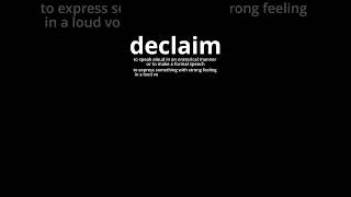 Video Word Of The Day  Declaim [upl. by Weiler225]