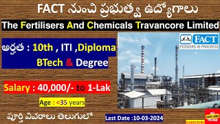 FACT Recruitment 2024  Fertilisers And Chemical Travancore Limited [upl. by Kristo426]