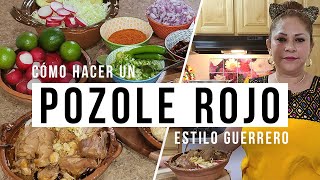 Pozole Rojo Receta Mexicana  Elvia La Acapulqueña [upl. by Hamforrd484]