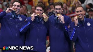 Team USA wins gold on Day 1 of Paris Olympics [upl. by Bertasi]