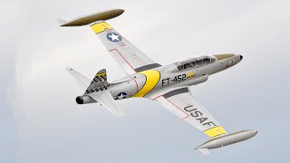 Vintage Lockheed T33 Shooting Star Jet Wows Spectators During Air Demonstration [upl. by Leonanie]