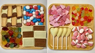 Filling platter with candy sweets amp chocolates • Top Compilation • Satisfying Sweet Platter ASMR [upl. by Driscoll801]