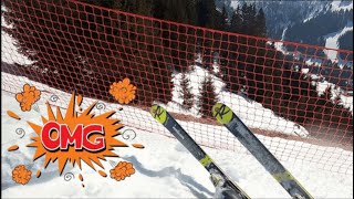 Flaine  GoPro POV skiing fall after nearly crashing on Blue Tourmaline amp Green Malachite March 2022 [upl. by Eileen]