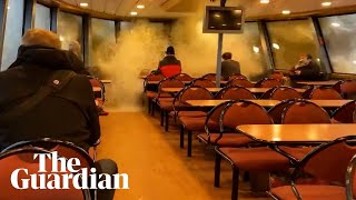 Huge wave shatters ferry window as Storm Ylenia batters Germany [upl. by Consuela497]