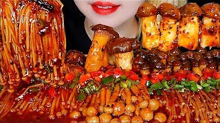 ASMR SPICY MUSHROOM FEAST 🍄ENOKI MUSHROOM KING OYSTER MUSHROOM Mukbang Eating sounds [upl. by Delwin308]