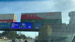 CN Intermodal train at Islington Ave and Steeles Ave W in Vaughan today on November 3 2024 [upl. by Boot]