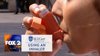 MeteredDose Inhaler MDI Demonstration Without Spacer Nursing  Open amp Closed Mouth Technique [upl. by Eidurt]