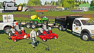 STARTING A LAWN MOWING COMPANY ROLEPLAY  FARMING SIMULATOR 2019 [upl. by Schell]