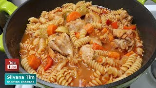 Como preparar ESTOFADO de POLLO con Tirabuzones paso a paso 🍗 Recetas Caseras en Olla de Hierro [upl. by Chun335]