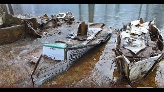 Four Cardboardia wrecks EXPOSED out of water [upl. by Alleris575]