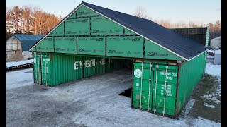 BUILDING A SHIPPING CONTAINER SHOP PART 5 [upl. by Gnuj]